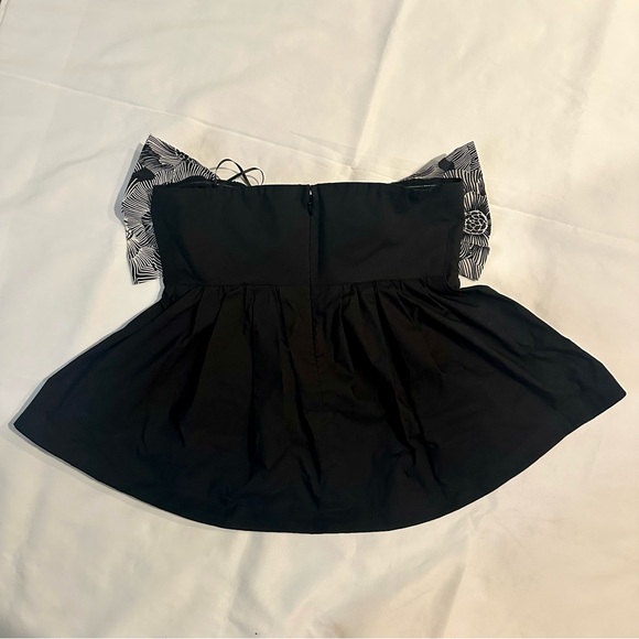 Express Tube Top Floral Strapless Bow Peplum Sz Small - Picture 4 of 8